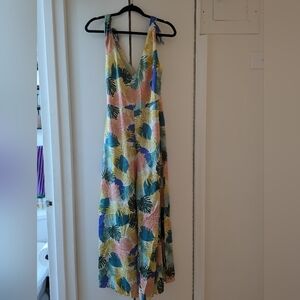 Zara floral palm print jumpsuit size S